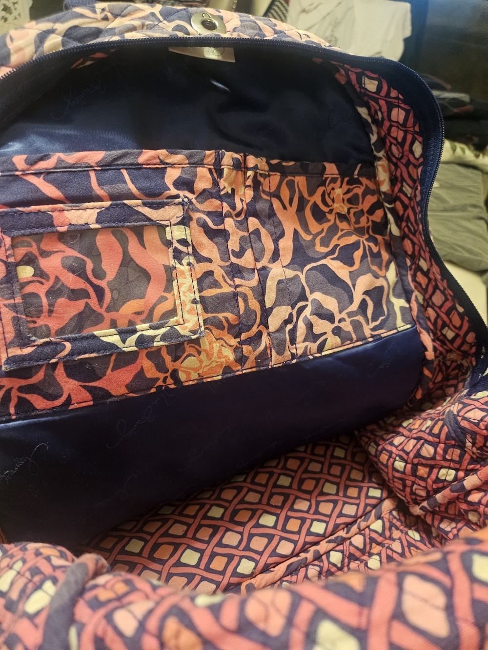 Vera Bradley Pink Floral Quilted Backpack - Picture 5 of 9